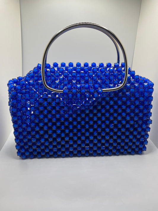 Sac en perles bleue